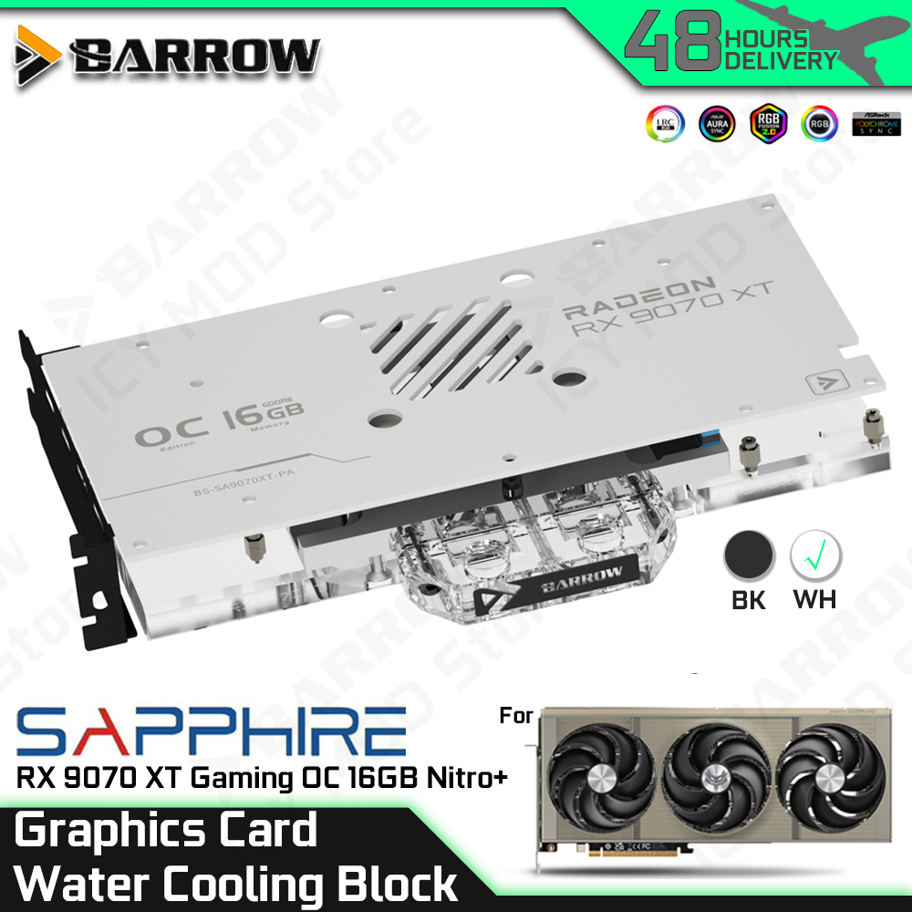 Rx 9070 16Gb - 바로우 그래픽 카드 워터 쿨링 블록